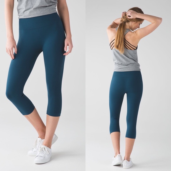 lululemon athletica Pants - Lululemon | Flow & Go Crop Alberta Lake Teal 6